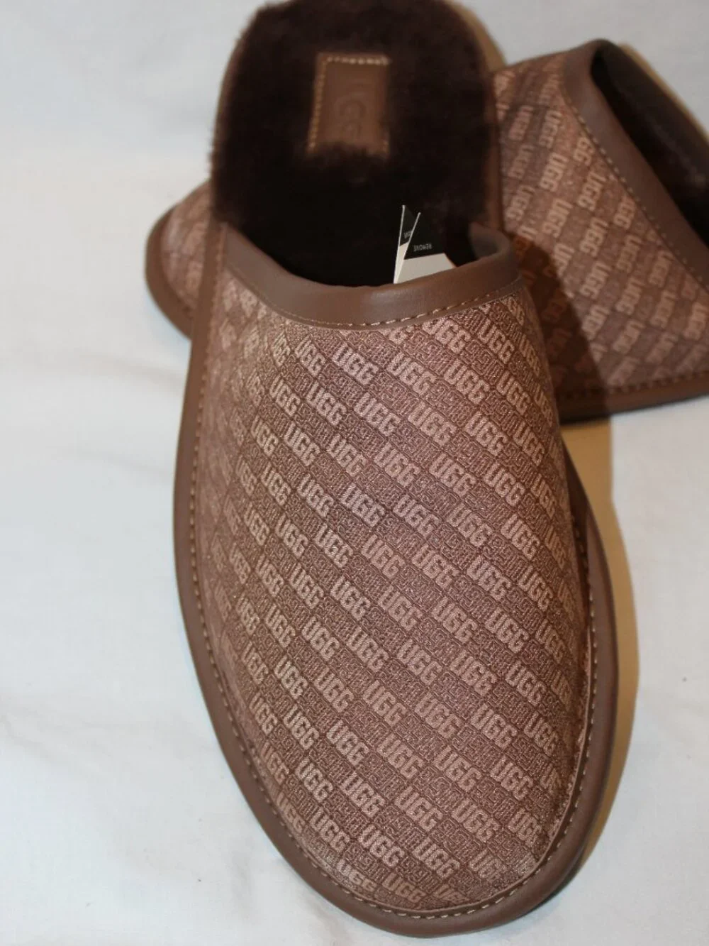 NIB UGG MEN'S JACQUARD PRINT LOGO SLIP ON‎ SLIPPERS